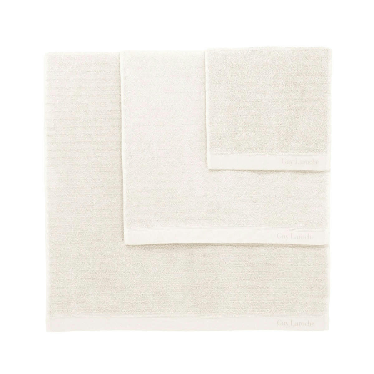 PALACE SET - Set de bain trois pièces (30x50+50x100+70x140)  blanc cassé