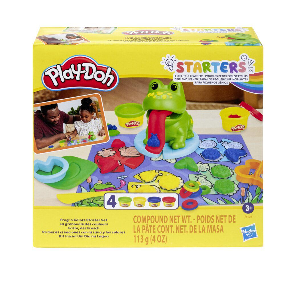 Pâte à modeler Play-Doh 4 pots avec moule et grenouille