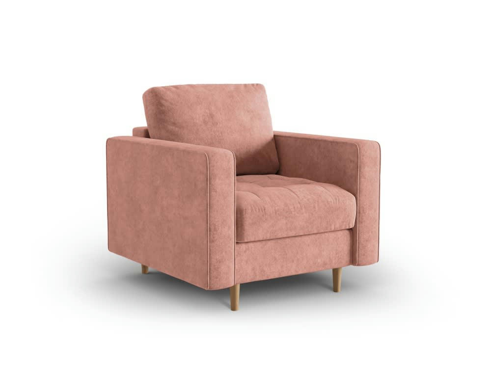 GOBI - Fauteuil en tissu structuré rose
