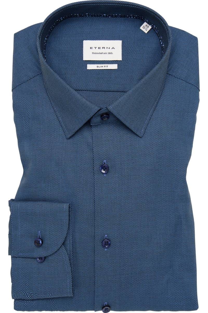 ETERNA Slim Fit Hemd marine, Strukturiert