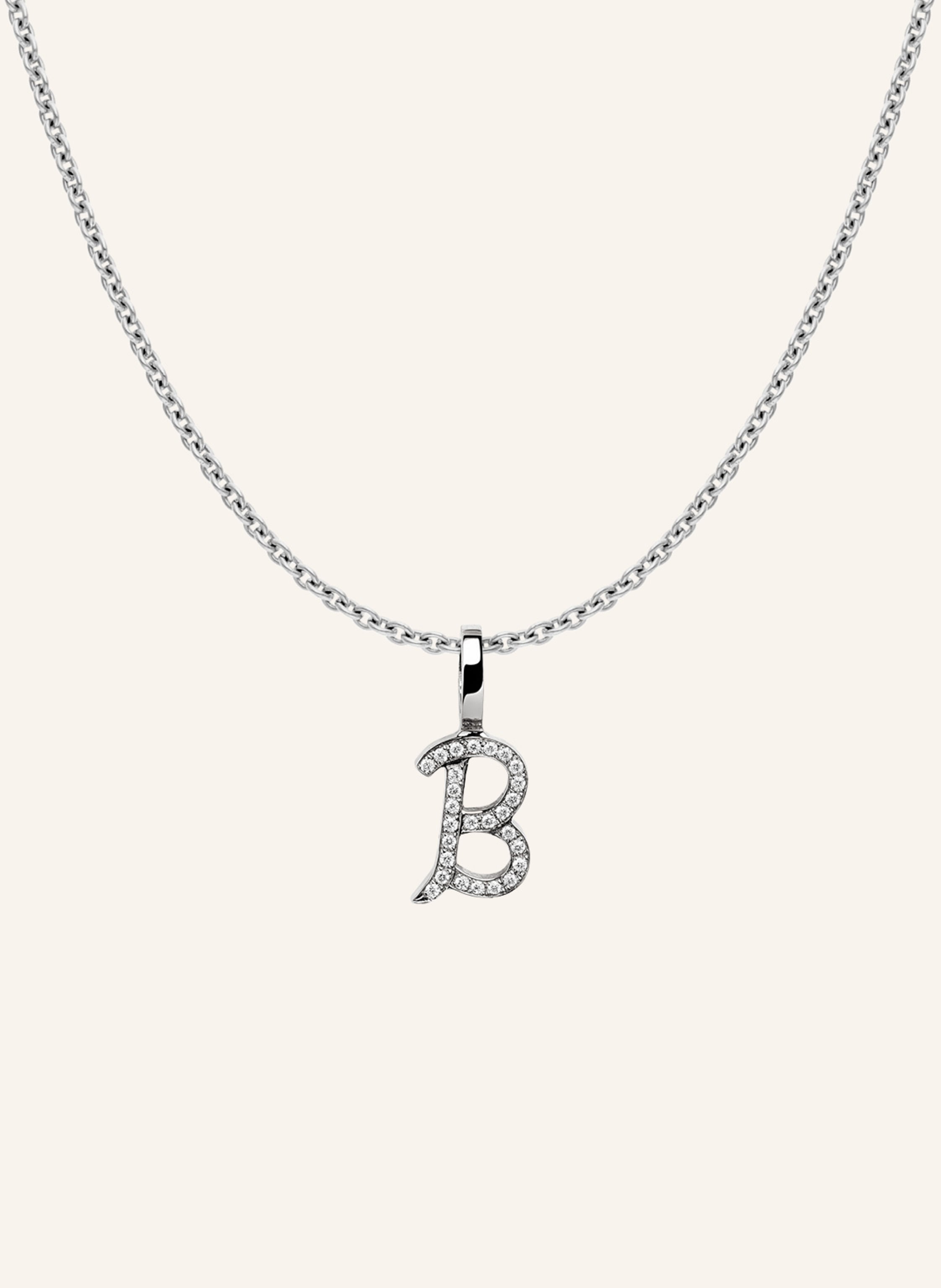 CADA Kette TINY DIAMOND LETTER B