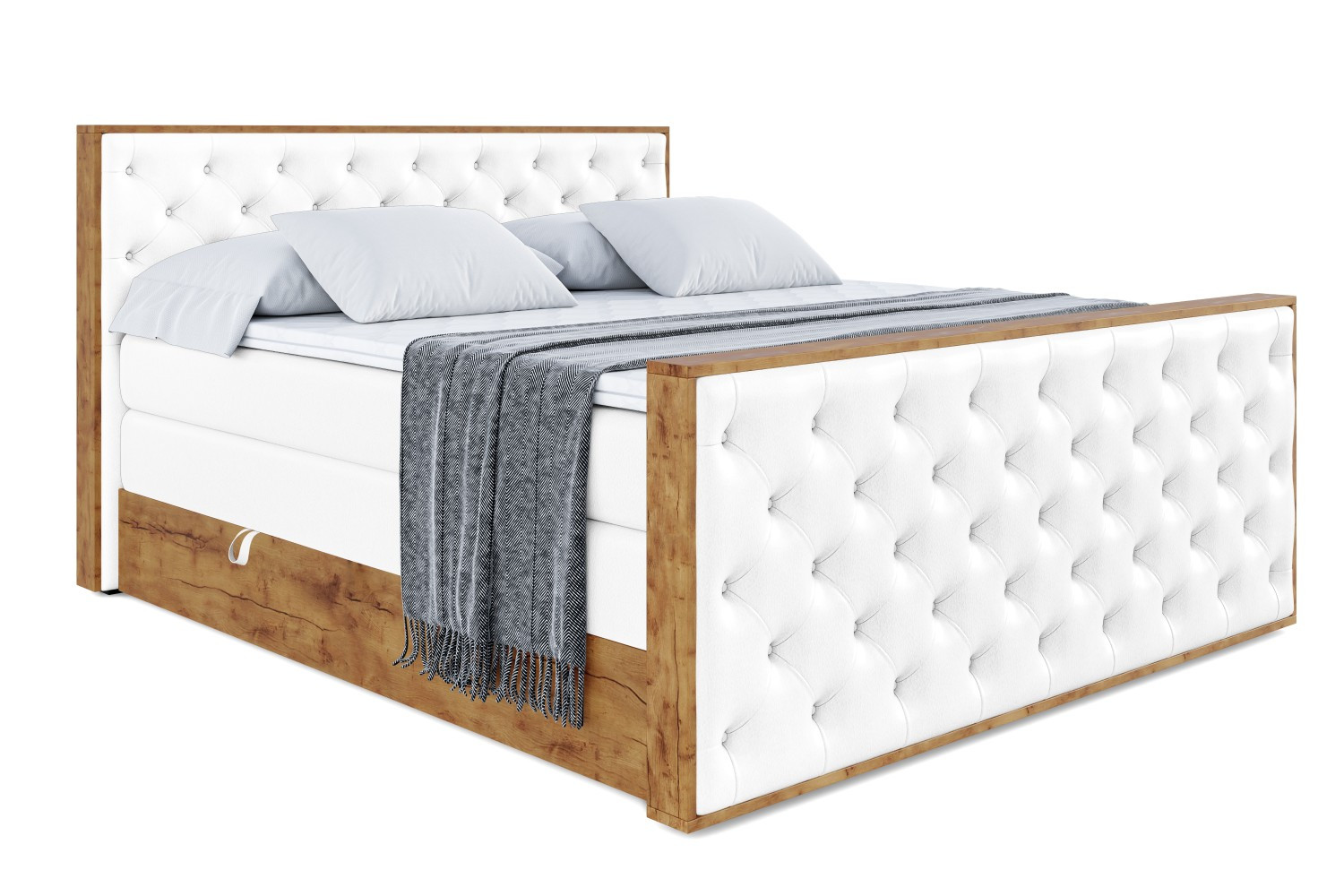 Łóżko kontynentalne z pojemnikiem i materacem H3|H4 LOLLI3-Z KING 120x200cm
