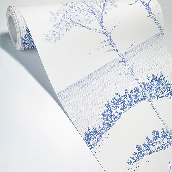 Papier peint panoramique - Les Landes - Bleu - intissé : 150g/m² - 7 lés : 336x270cm