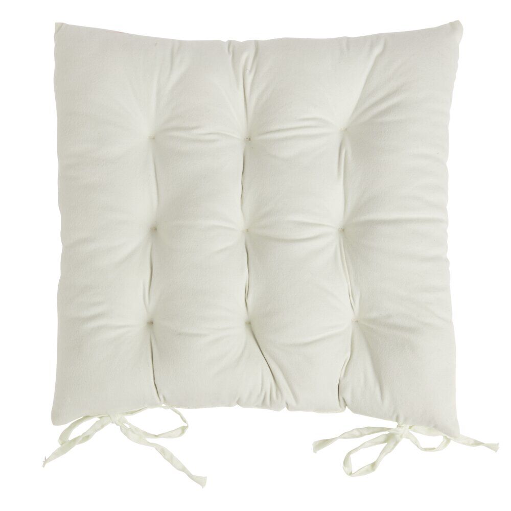 Galette de chaise carrée beige 38x38cm