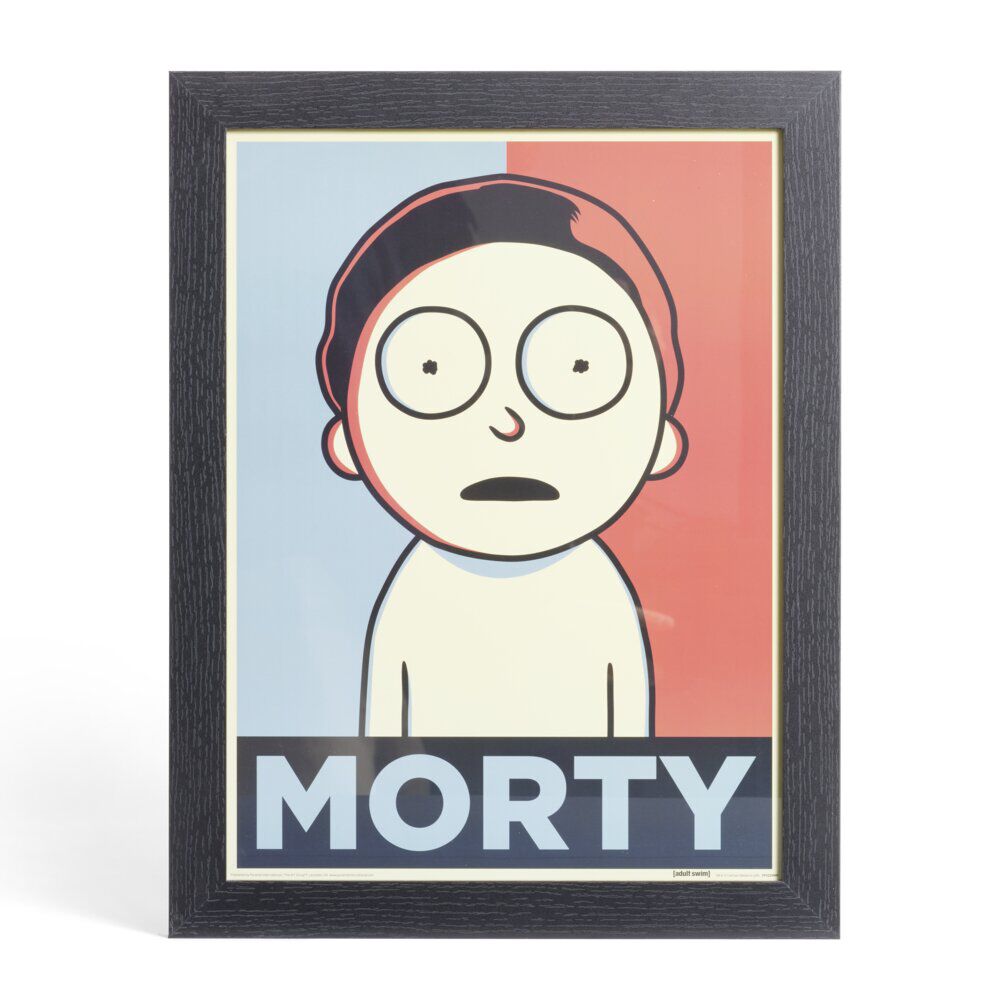 Affiche Morty Smith dans cadre bois noir 33,5x44,5xH1,5cm