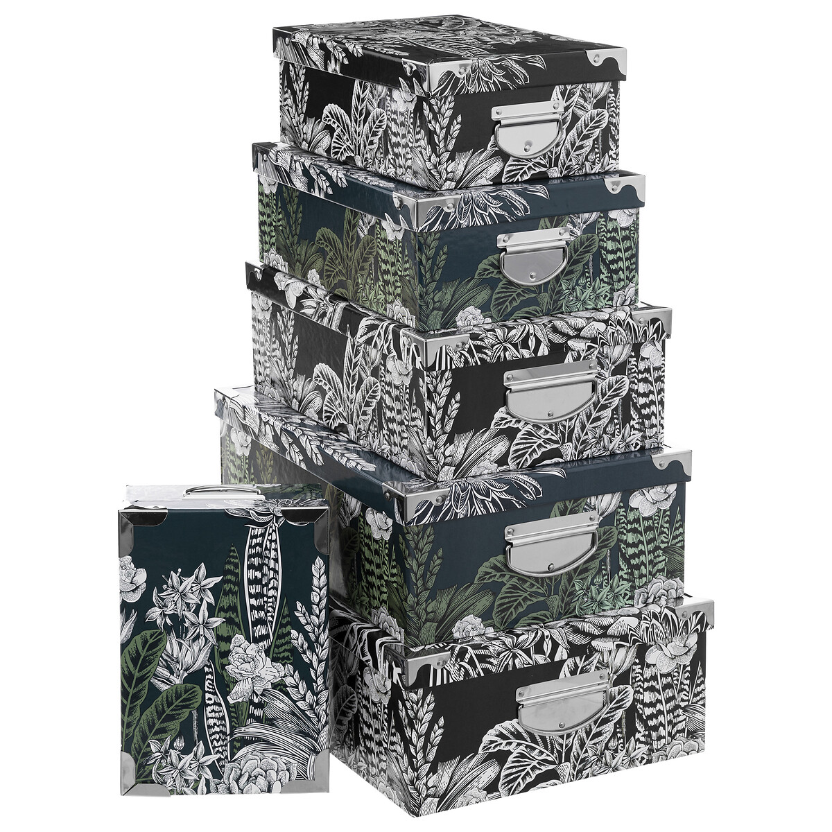Conjunto de 6 caixas BLACK FLORA