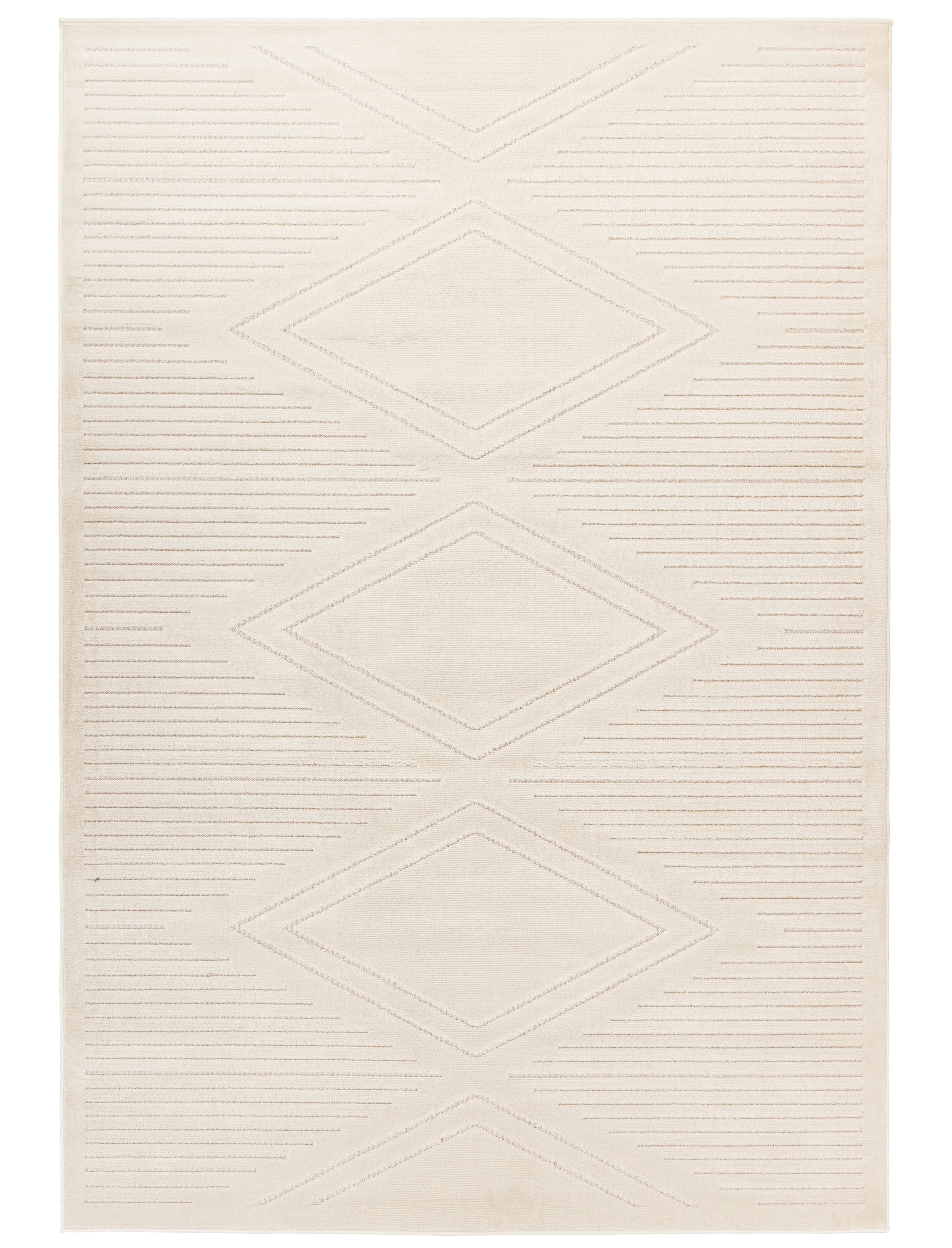MATILDA - Tapis de salon en polypropylène blanc cassé 80x160 cm
