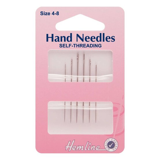 Hemline Size 4 to 8 Self Threading Hand Needles 6 Pack