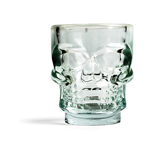 Lot de 4 verres à shot Tête de mort en Verre - Kikkerland