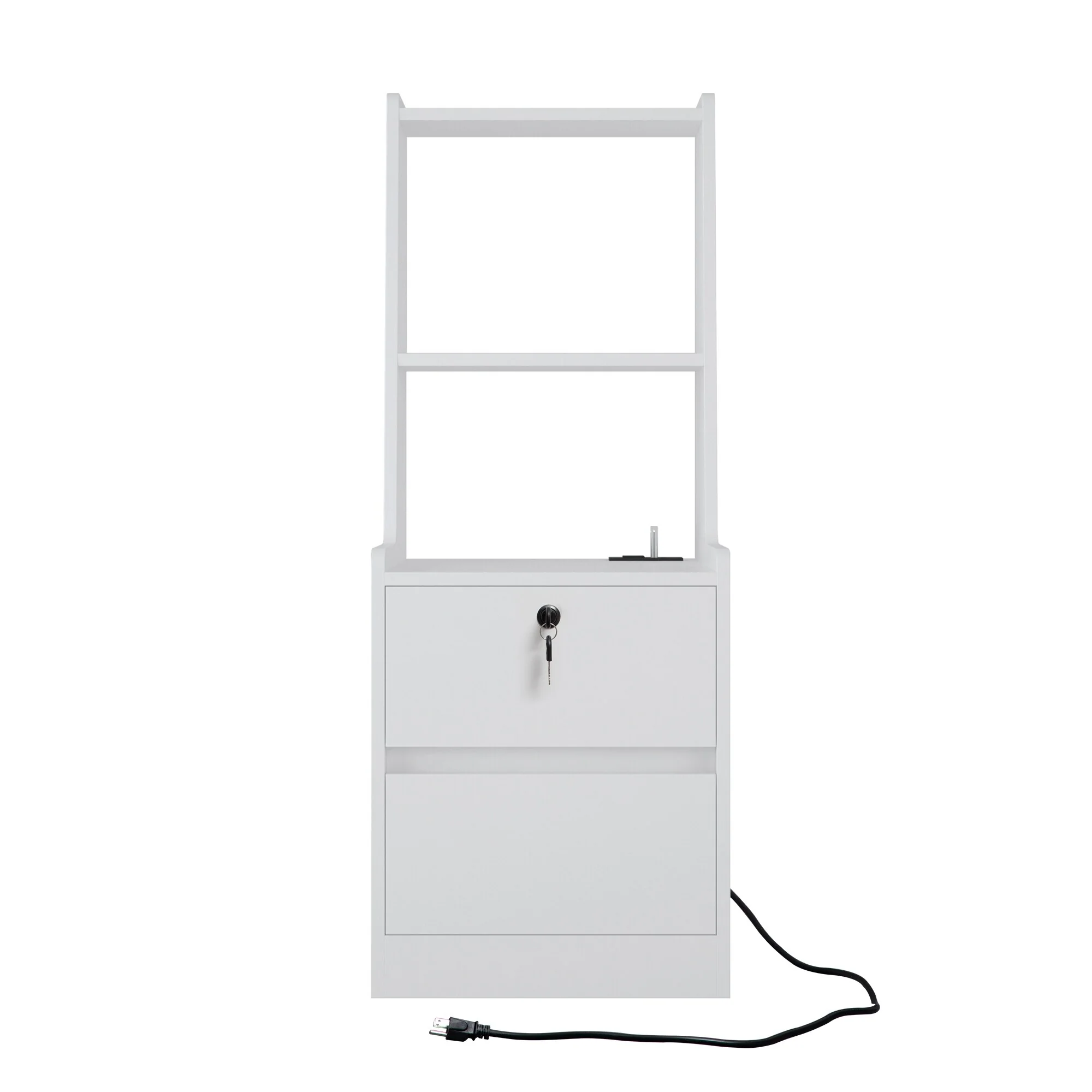 Nightstands Set of 2, with Charging Station, Smart Nightstand with Night Light, Modern Night Stand with Bookshelf