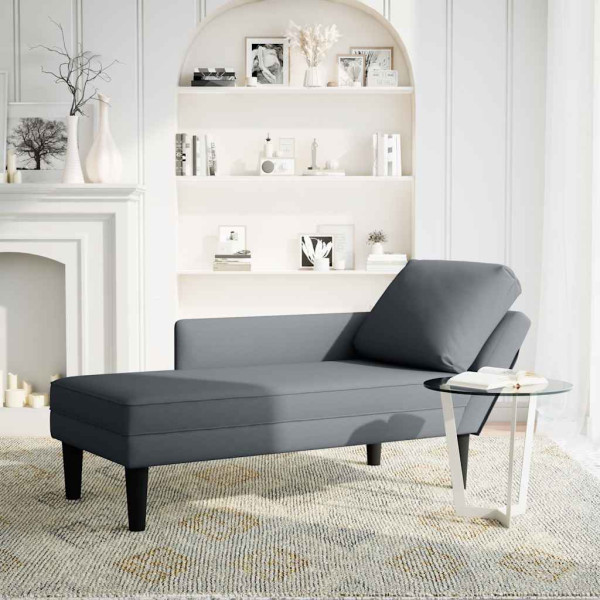Szezlong Szary Tapicerowany Leżanka Sofa Fotel Łóżko Aksamit