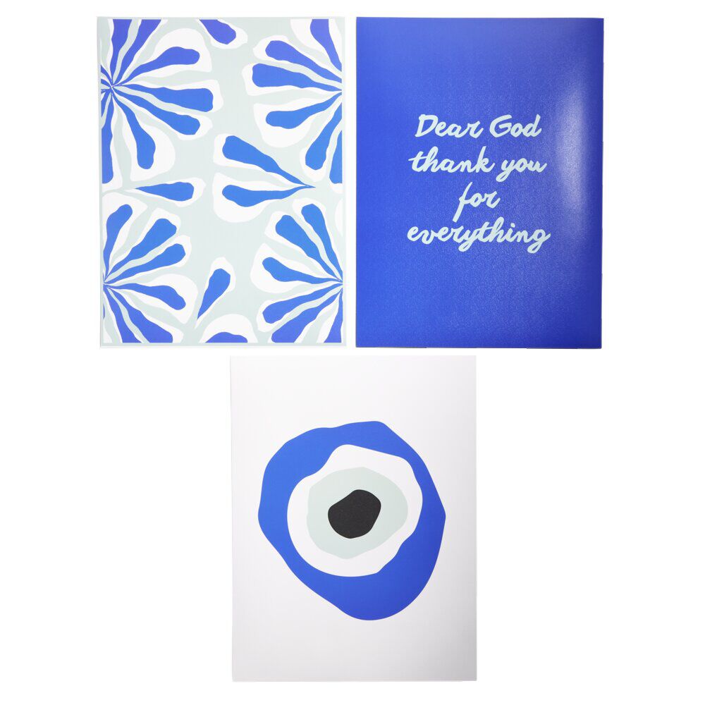 Affiche papier bleu et blanc 30x40cm