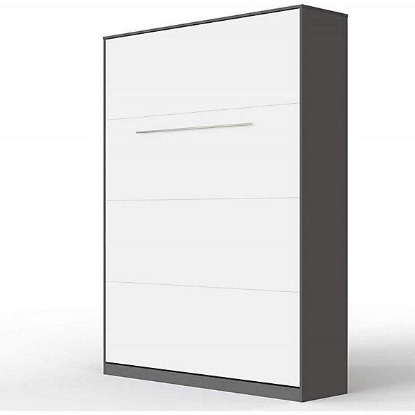 Lit escamotable  2 Placards Vertical 120x200 (100x2)cm Lit Mural Standard Anthracite-Blanc