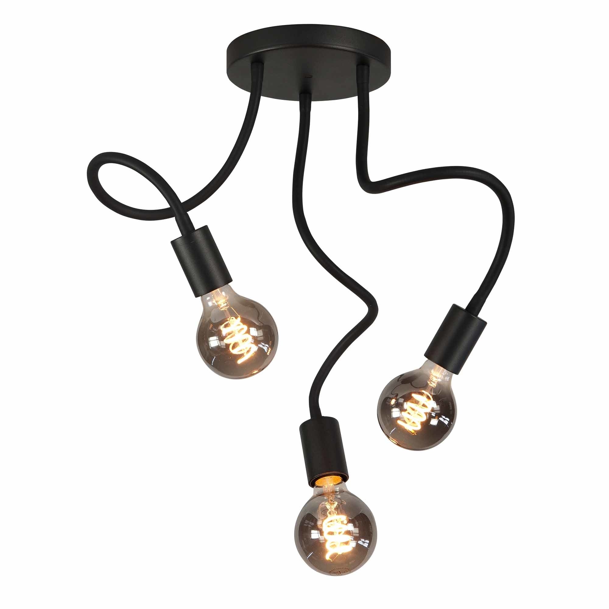 Highlight plafondlamp Flex - 3 lichts - 20 x 50  cm - zwart