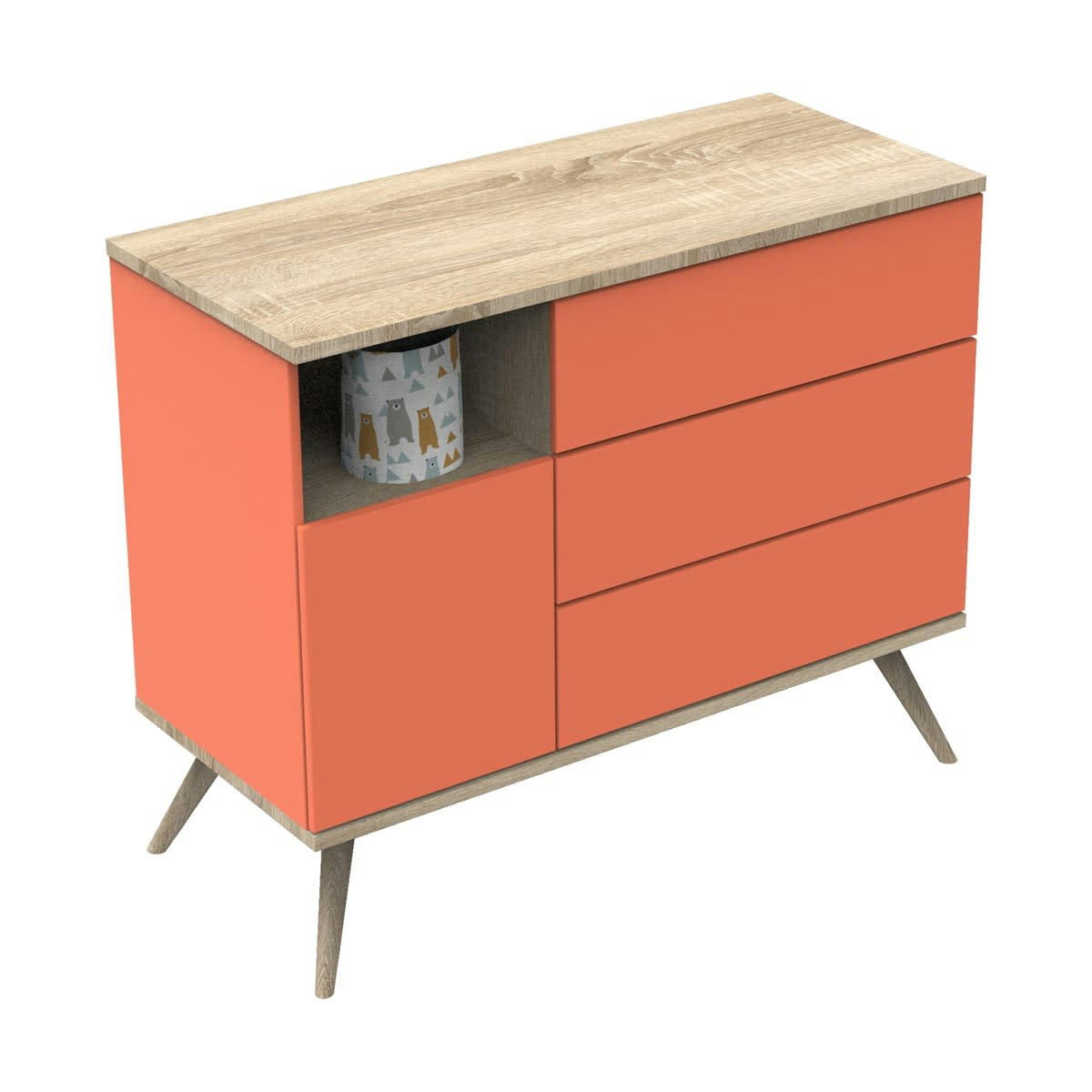 BOREALE - Commode 1 porte 3 tiroirs