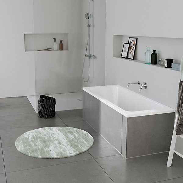 Baignoire murale acrylique rectangulaire à encastrer salle de bain, 2 dossiers, 160x70x47cm Sans pieds, Blanc, DURAPECOS