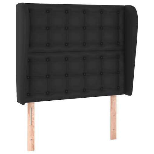 NNEVL Headboard with Ears Black 83x23x118/128 cm Faux Leather