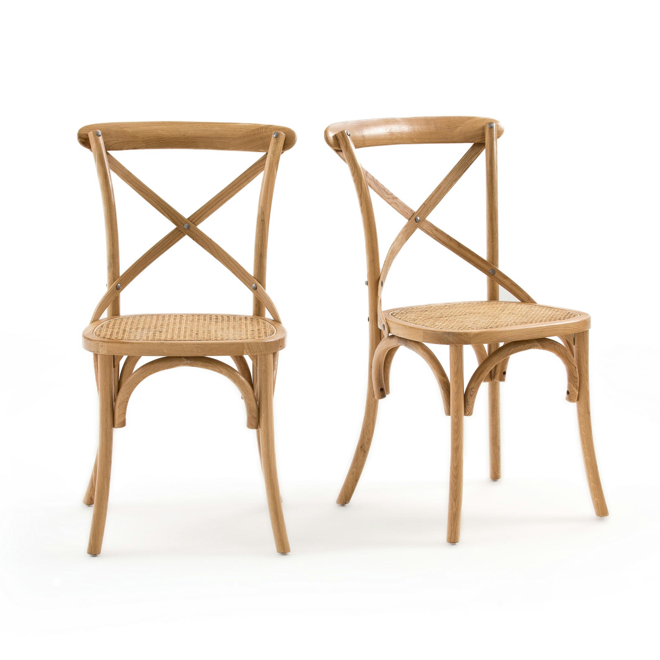 Lot de 2 chaises chêne et cannage Cedak
