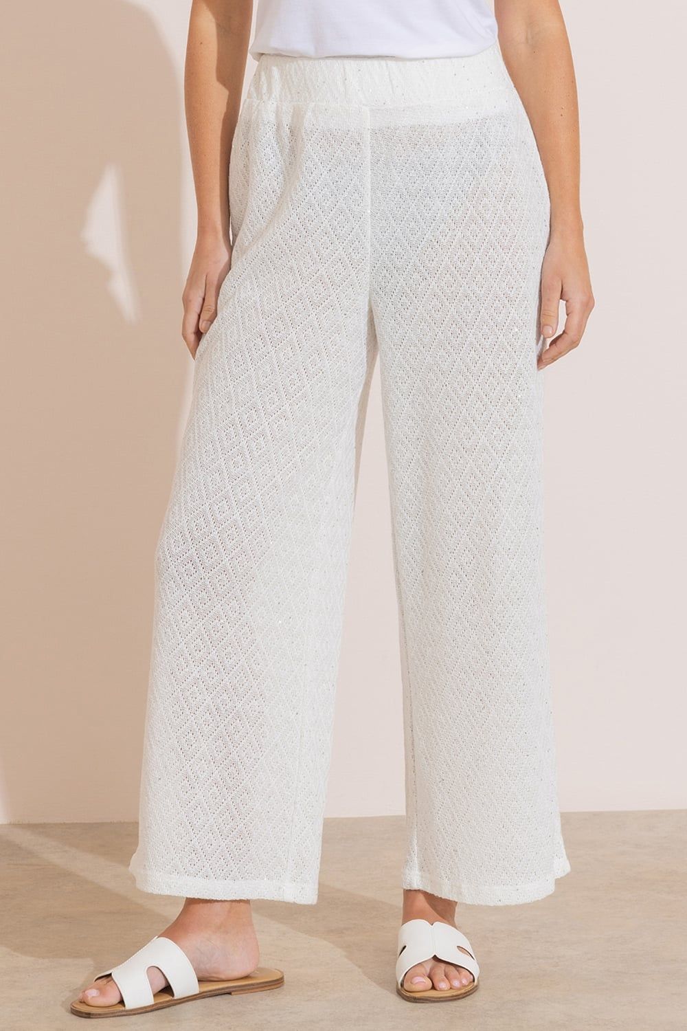 Klass. Sequin Knitted Wide Leg Trousers