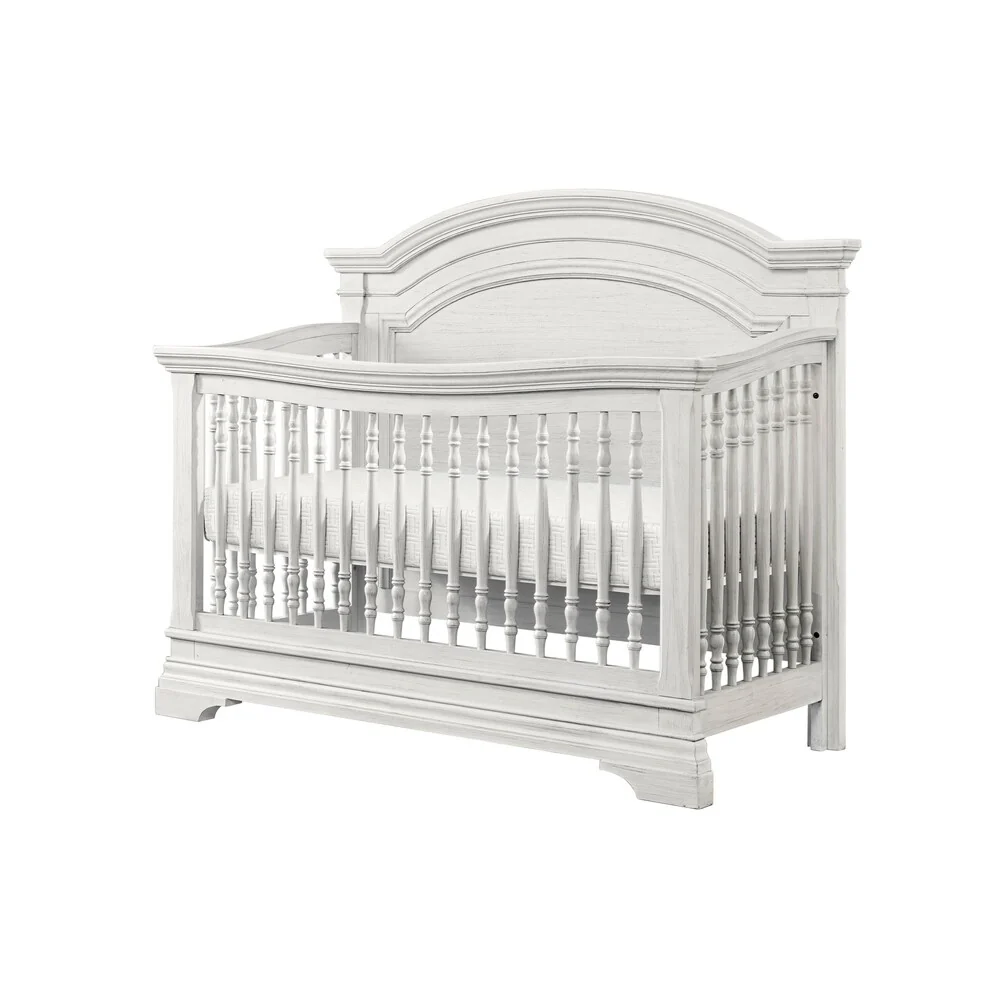 Olivia Brushed Rustic White Arch Top Convertible Crib