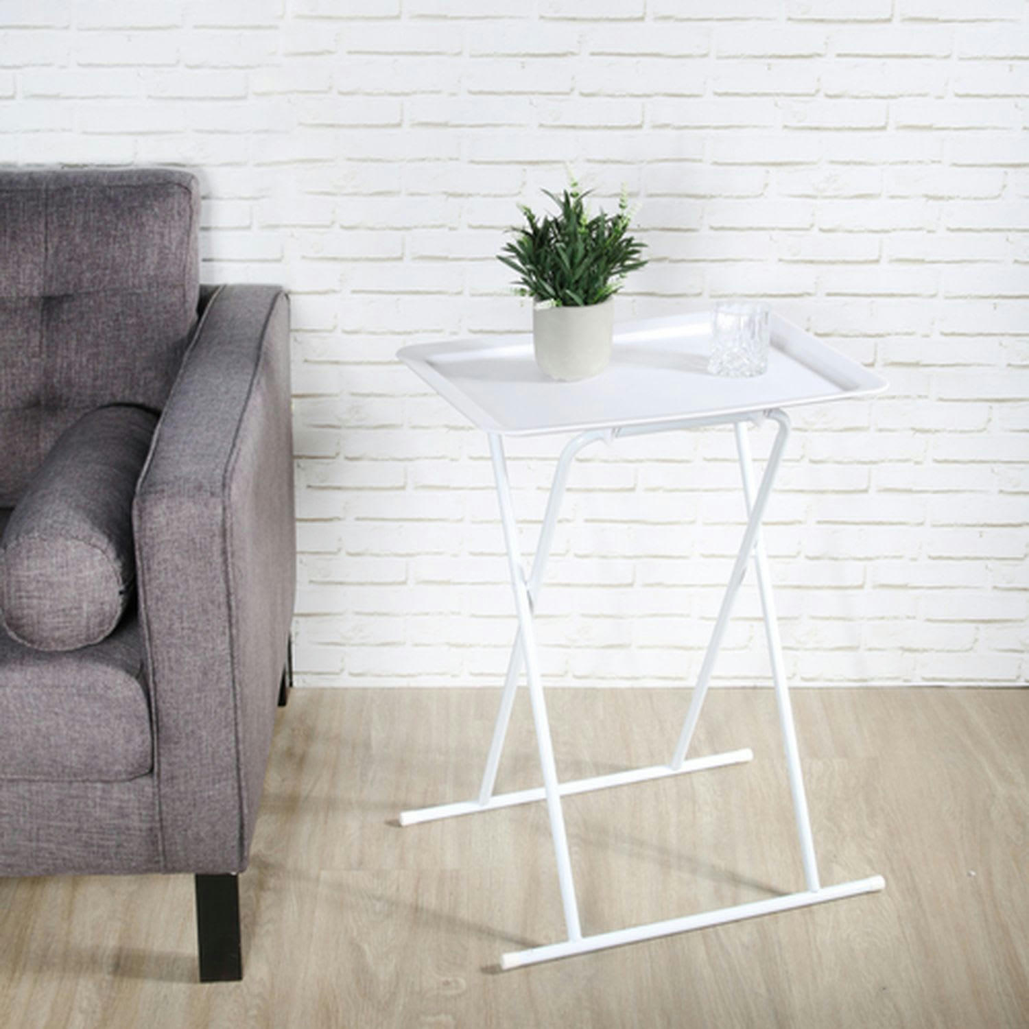 ZOÉ - Table d'appoint pliable design blanc