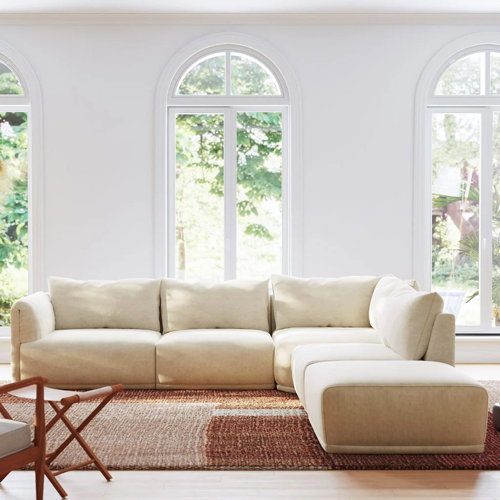 Módulo de sofá braço esquerdo bege COTILLARD