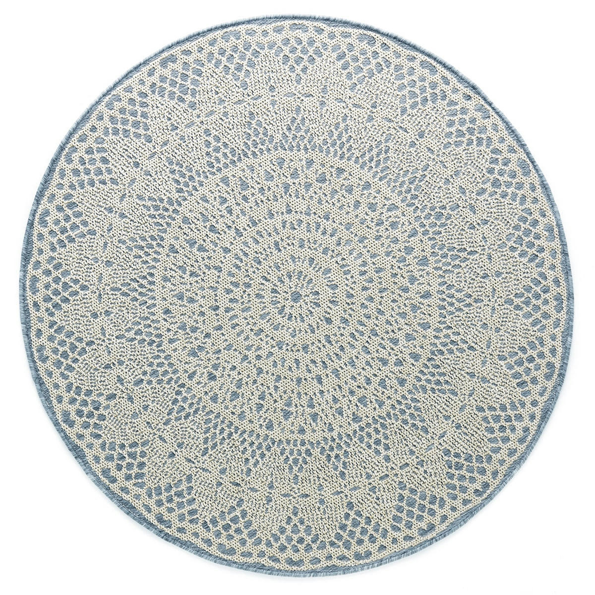CROCHET - Tapis rond scandinave crochet gris 153x153, OEKO-TEX®