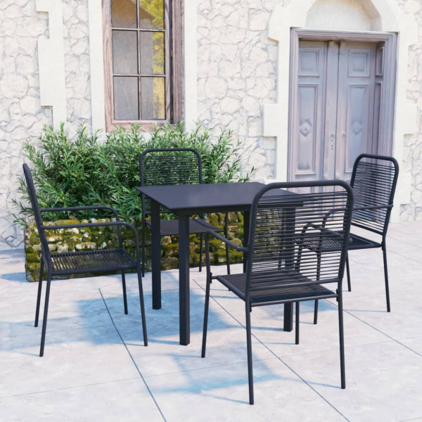 Zestaw mebli ogrodowych Czarny 80 cm table length Stal vidaXL