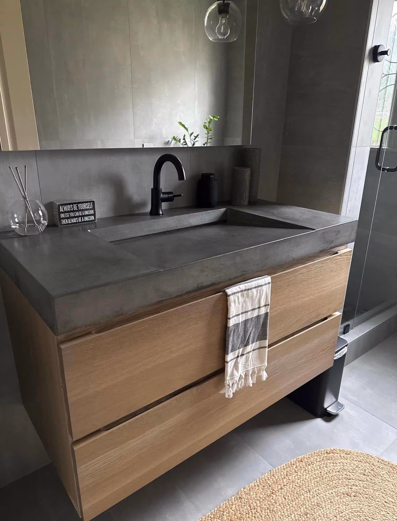 Custom Concrete Sink - Made to Your Dimensions | Bathroom Vanity Sink