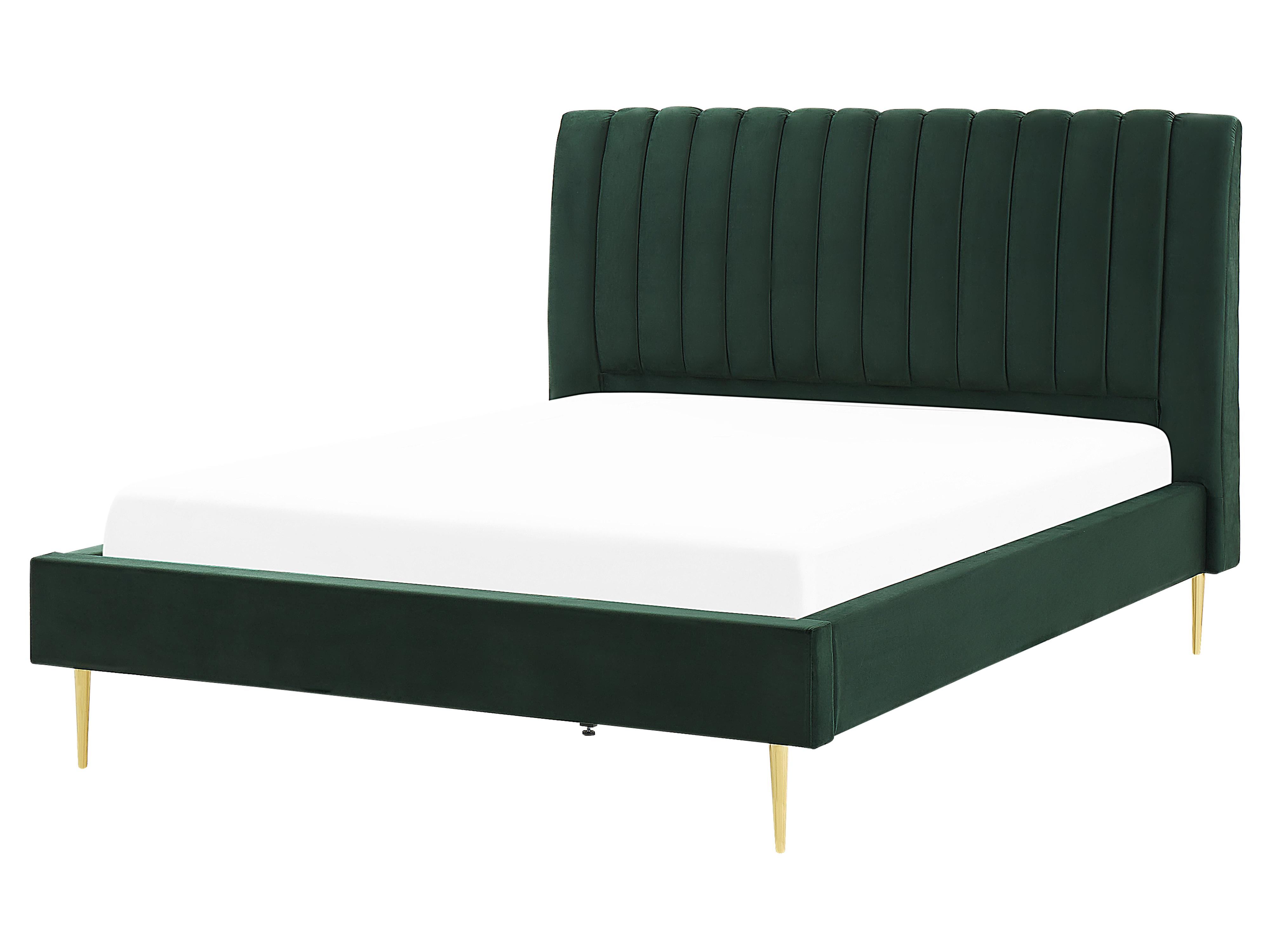 Bed Velvet MARVILLE 140 x 200 cm (EU Double) Emerald Green
