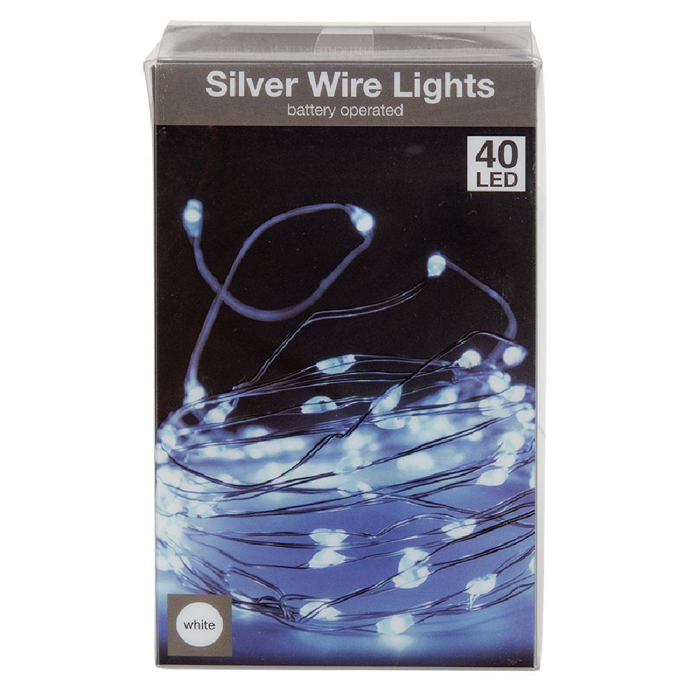 Guirlande électrique fil cuivre 40 microLED 2m d'éclairage blanc froid