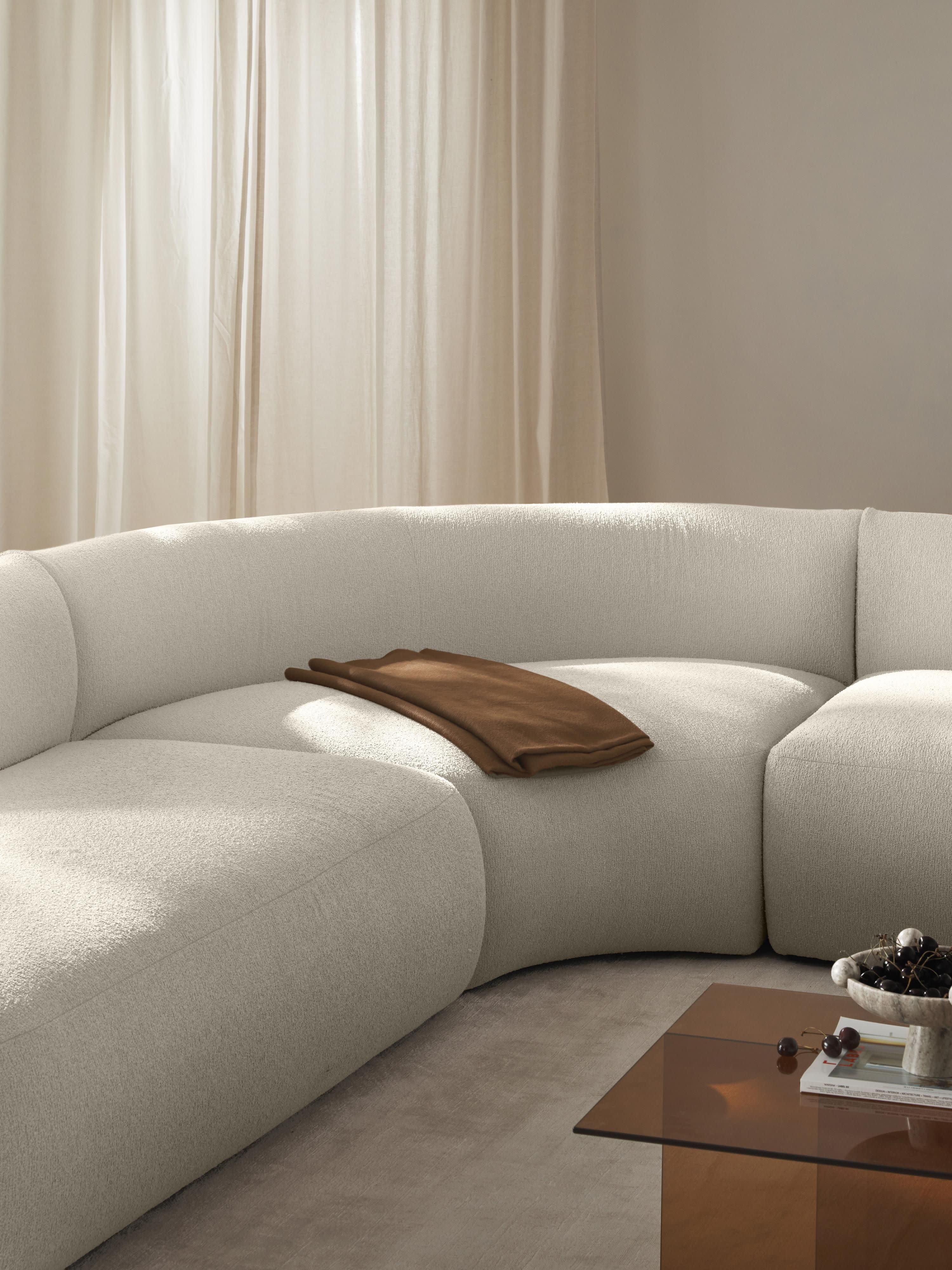 Rundes Bouclé-Eckmodul Sofia