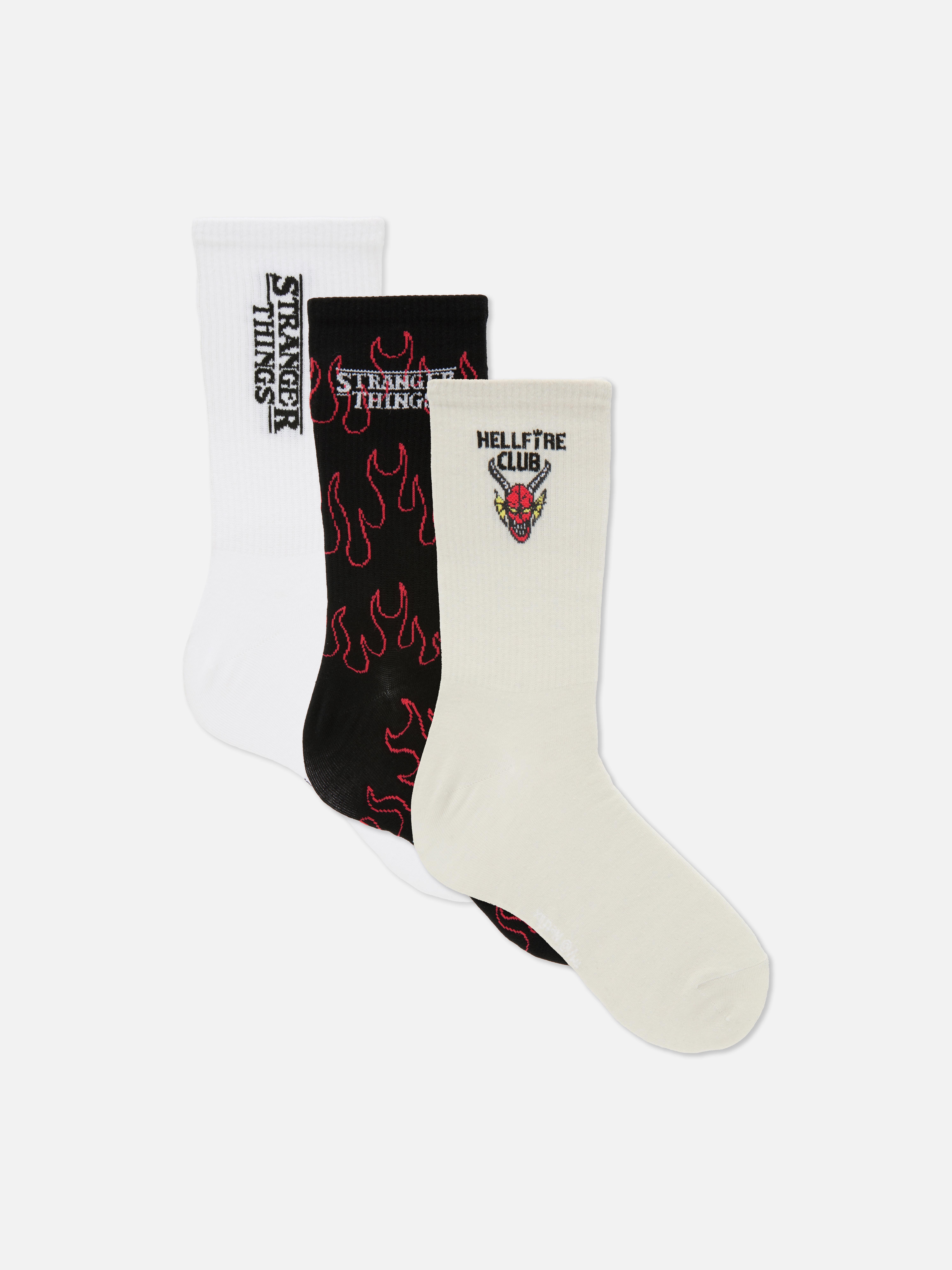 3pk Stranger Things Hellfire Club Crew Socks