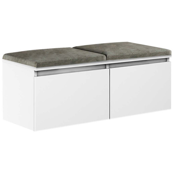 Zestaw Do Przedpokoju 2P12 Biały/Szary 100X37X212 Cm Welur Szary