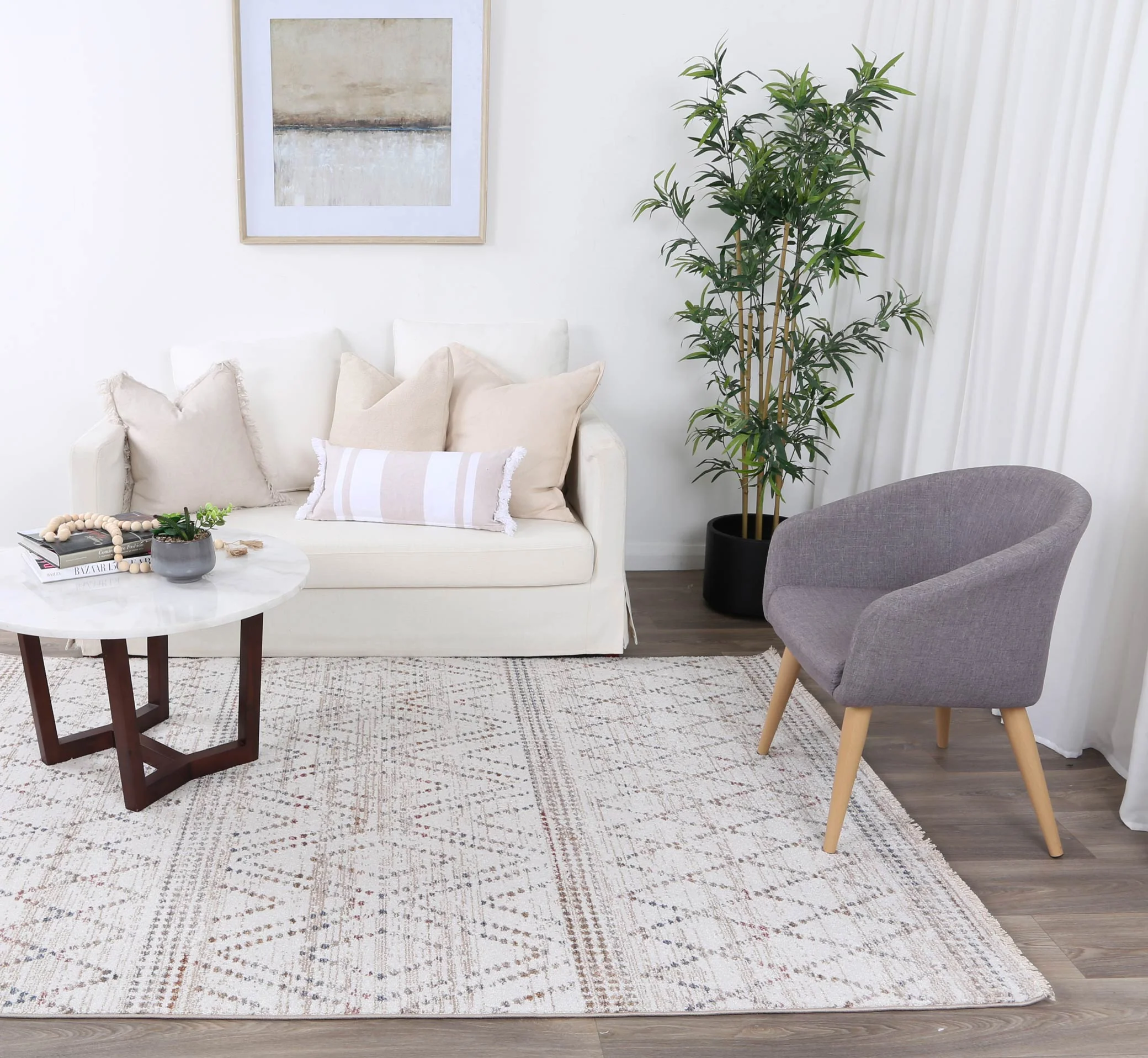 Annapolis Tabriz Beige Geometric Soft Rug