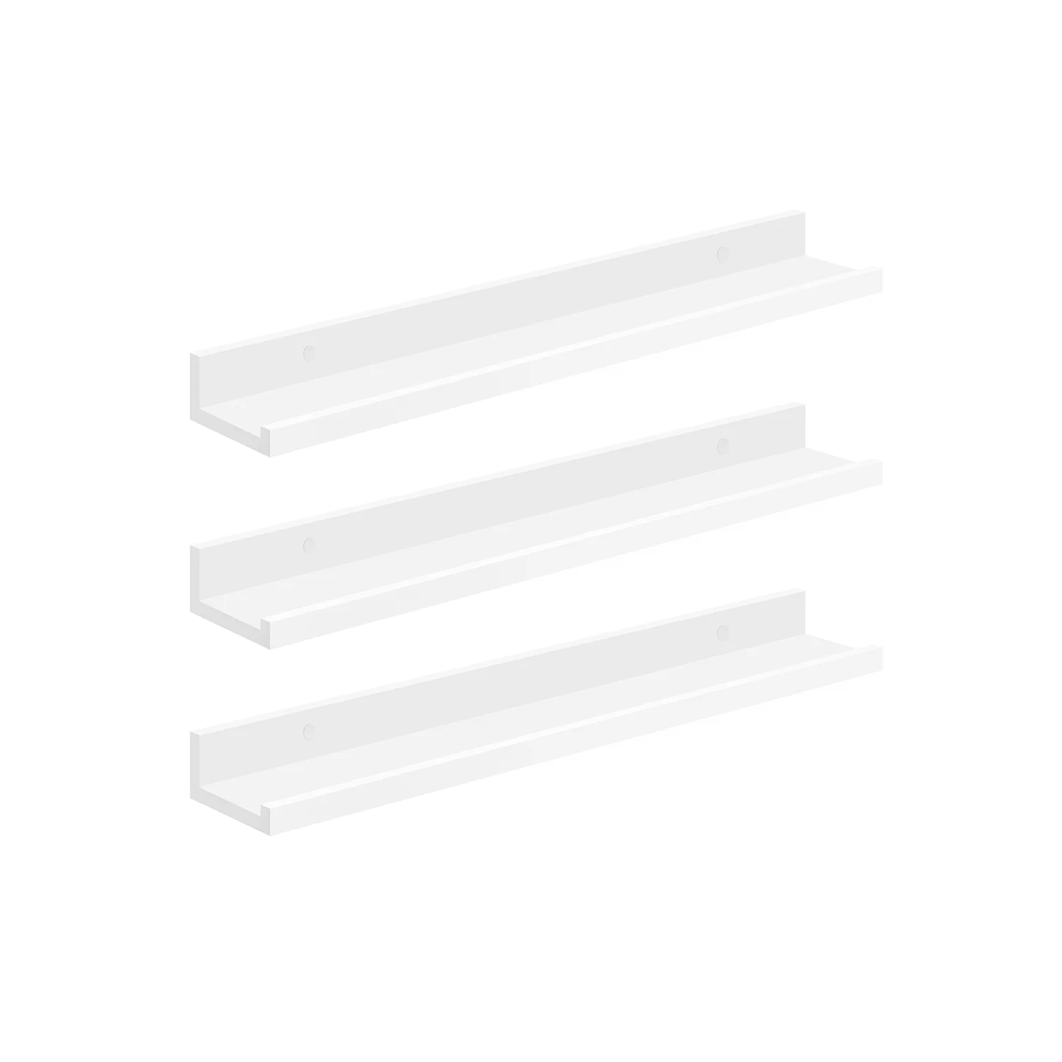3 Étagères murale suspendue longueur 80 cm blanc