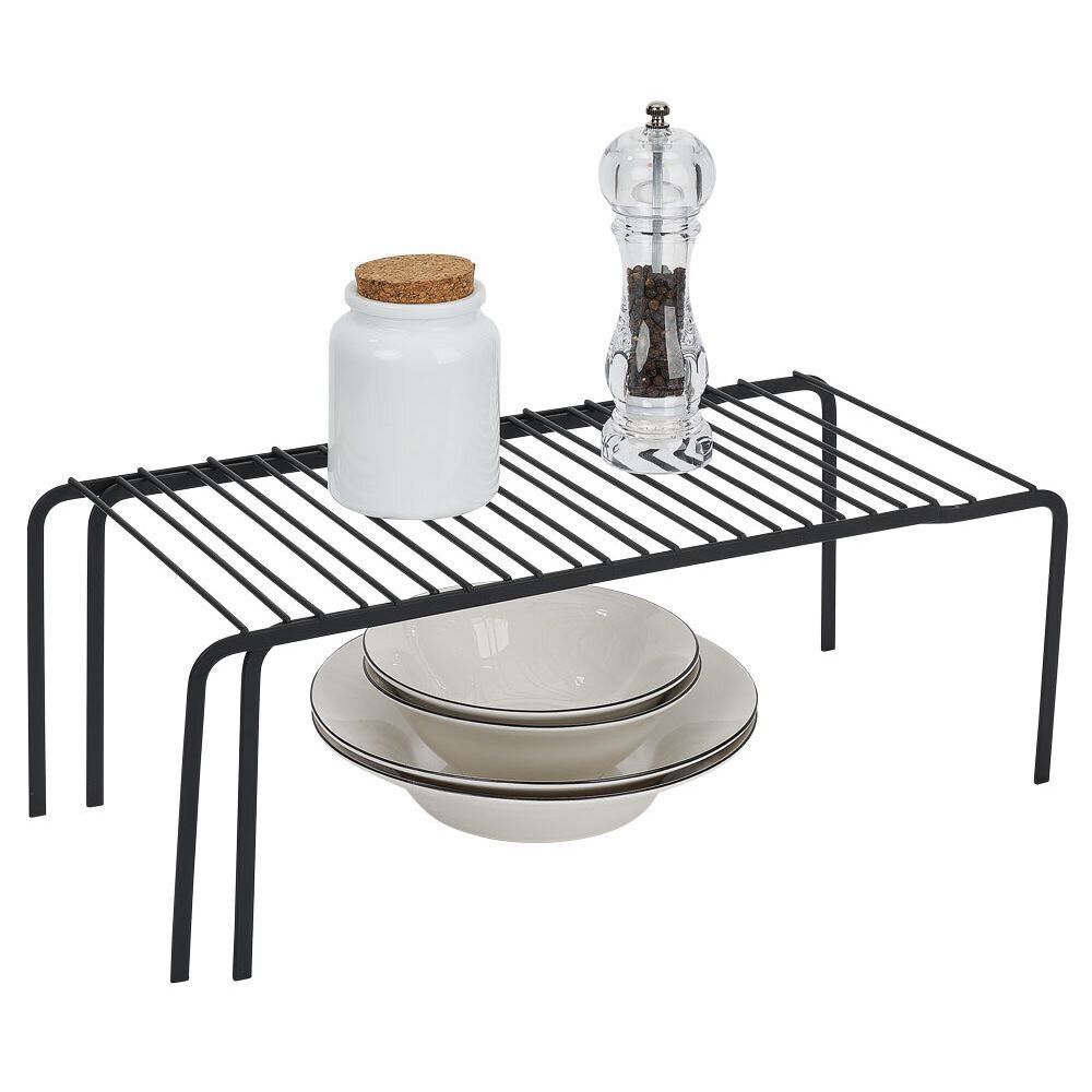 étagère extensible en métal noir 43à69x20xH14,5cm