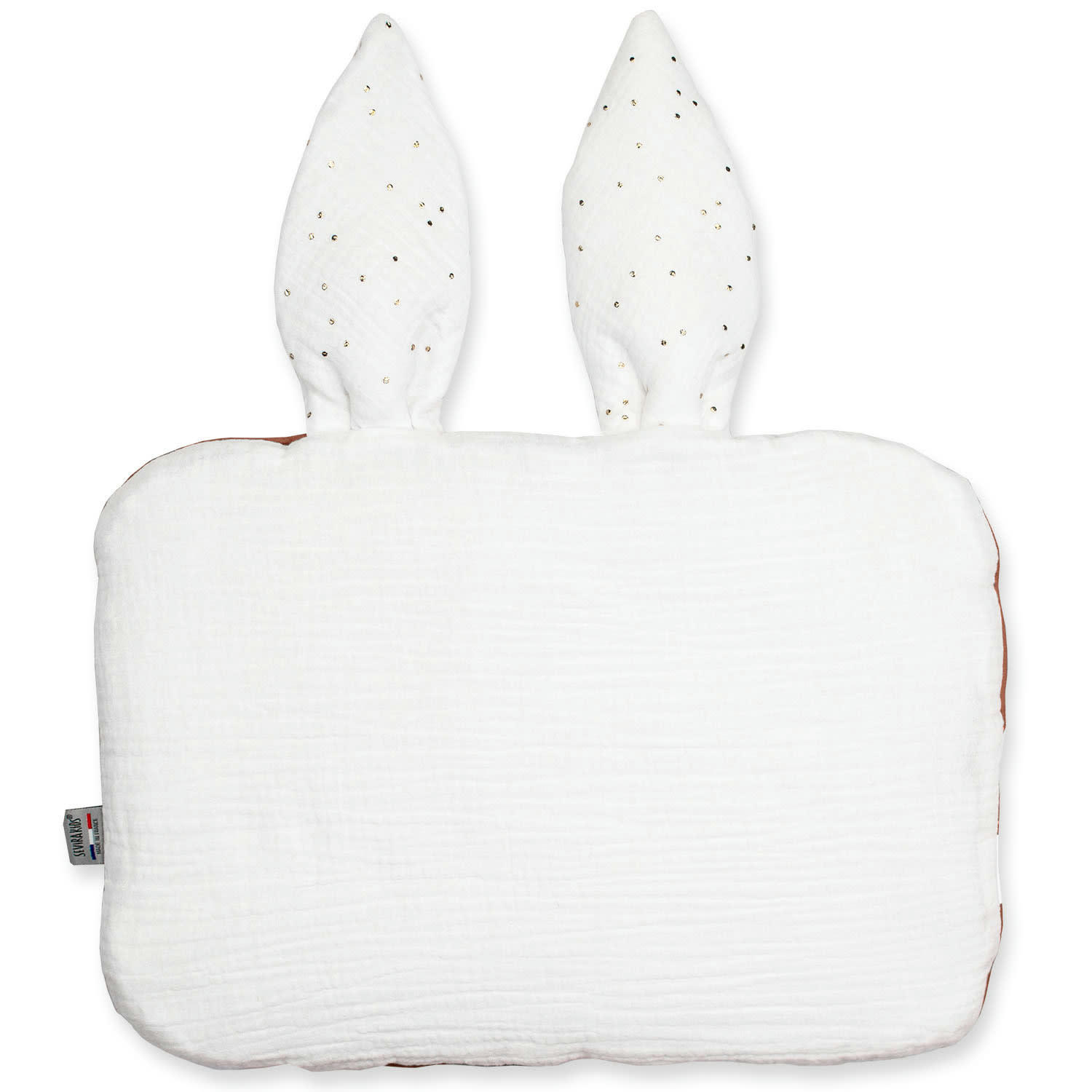 JEANNE - Oreiller lapin en gaze de coton