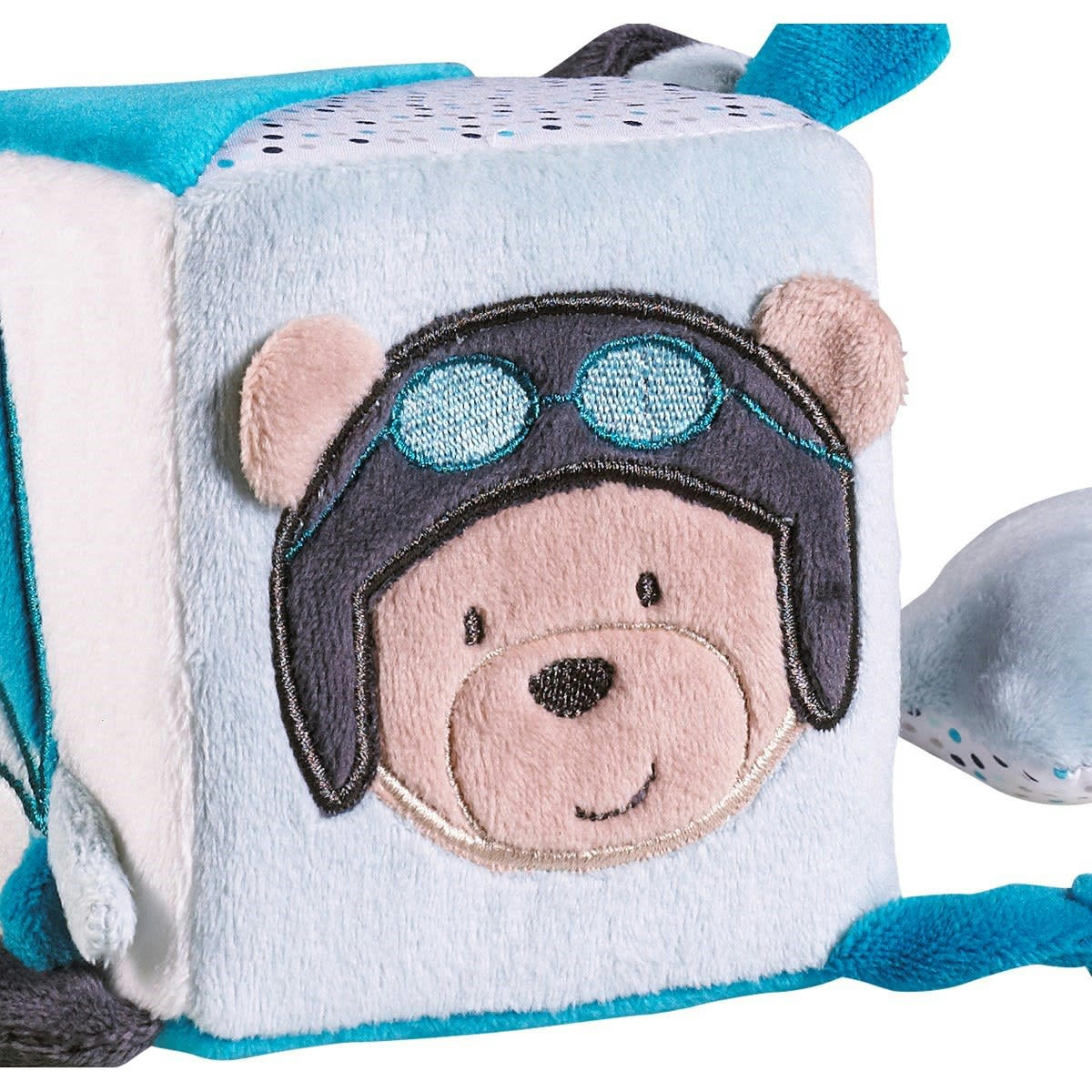 LAZARE - Cube D'Activites en velours Bleu