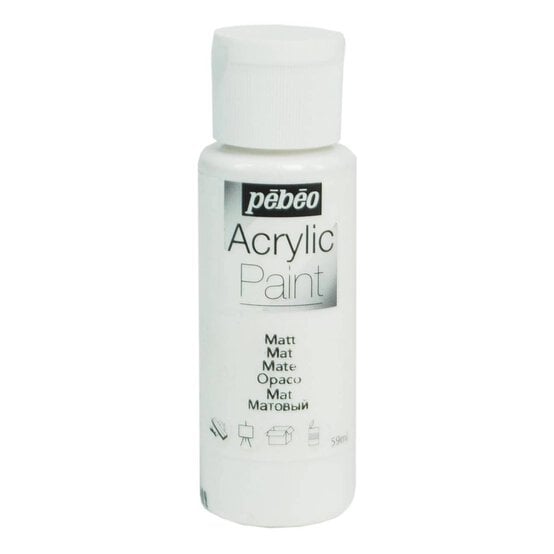 Pebeo White Matt Acrylic Craft Paint 59ml
