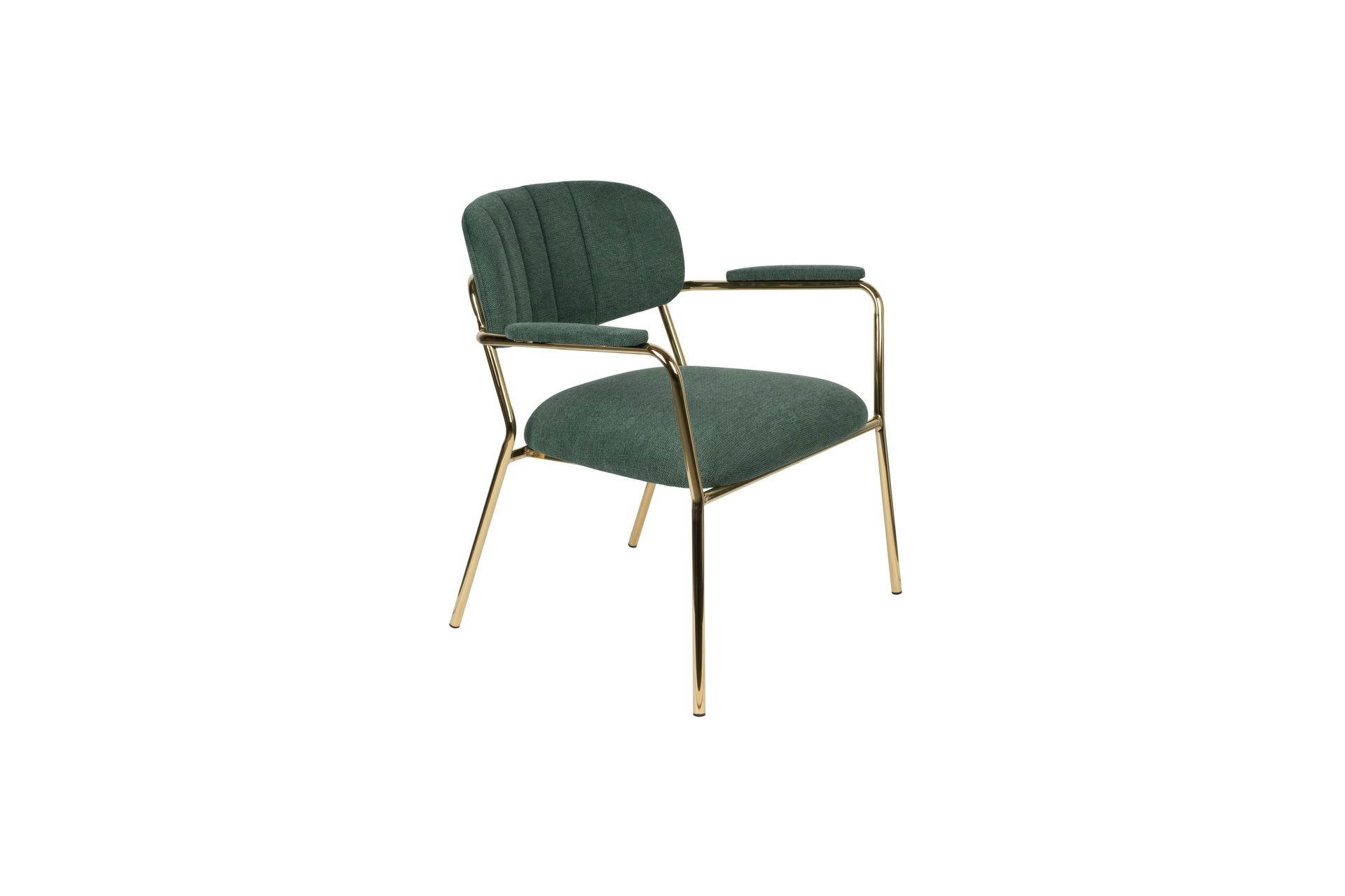 JOLIEN - Fauteuil lounge en tissu vert