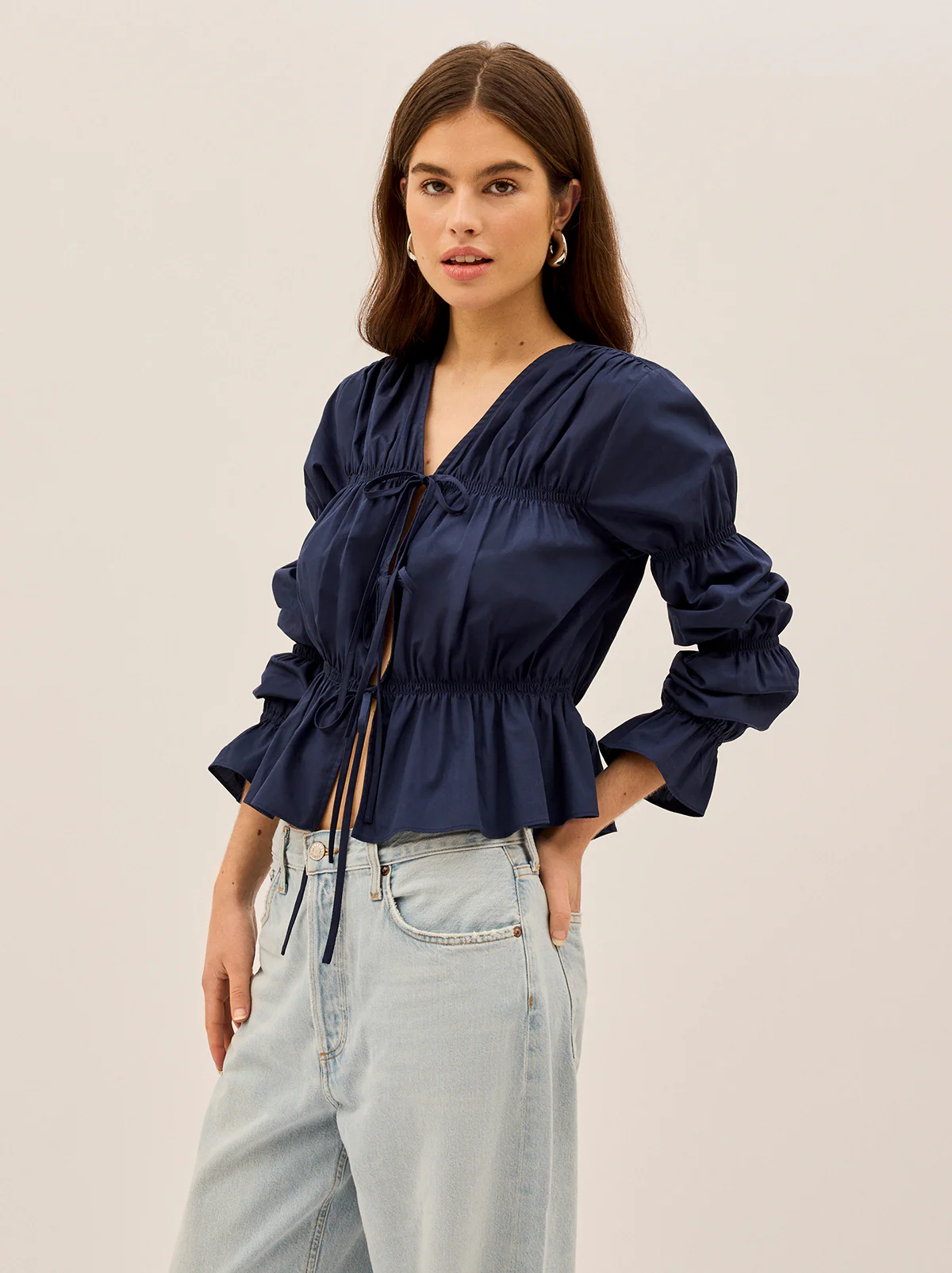 Maia Navy Cotton Top
