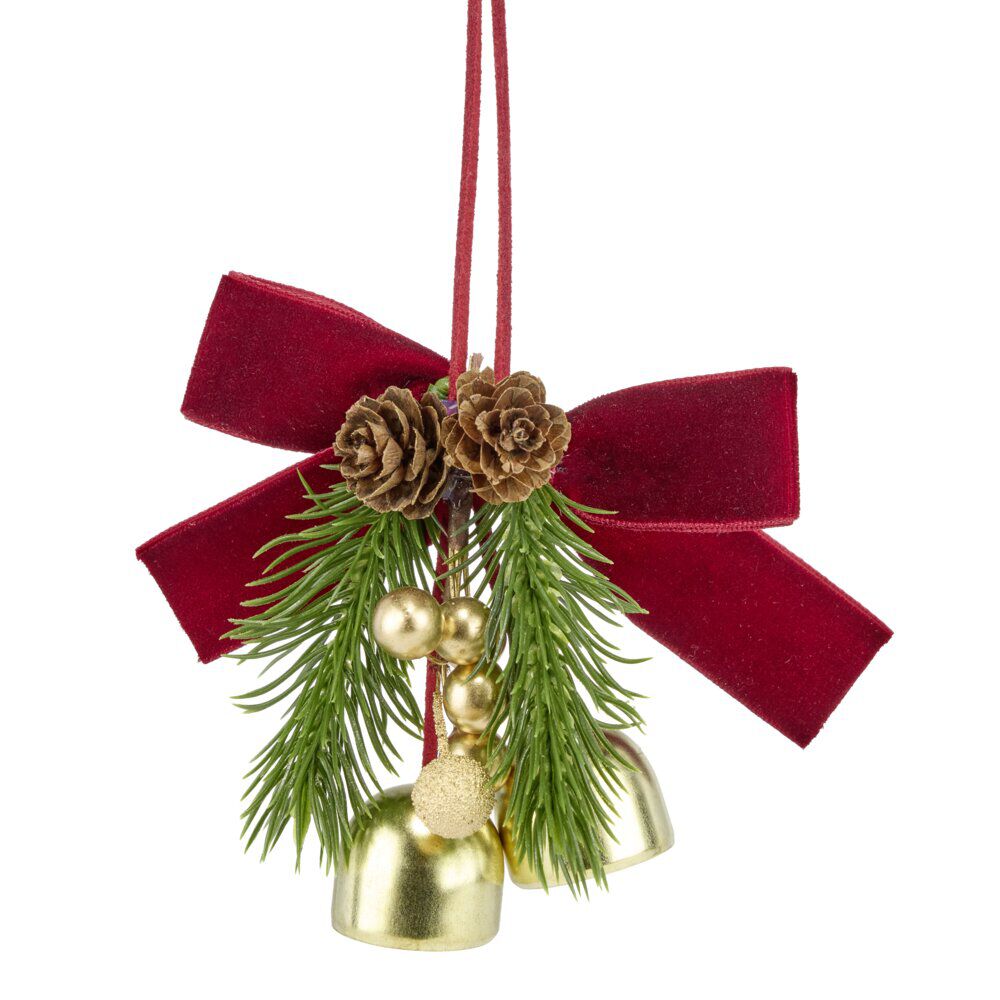Clochette de No&euml;l décorative à suspendre H10cm