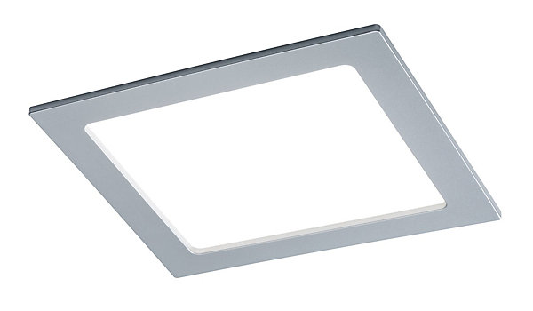 Panneau encastré LED IP44 carré 220x220mm 16,5W 1450lm 4000K Chrome mat