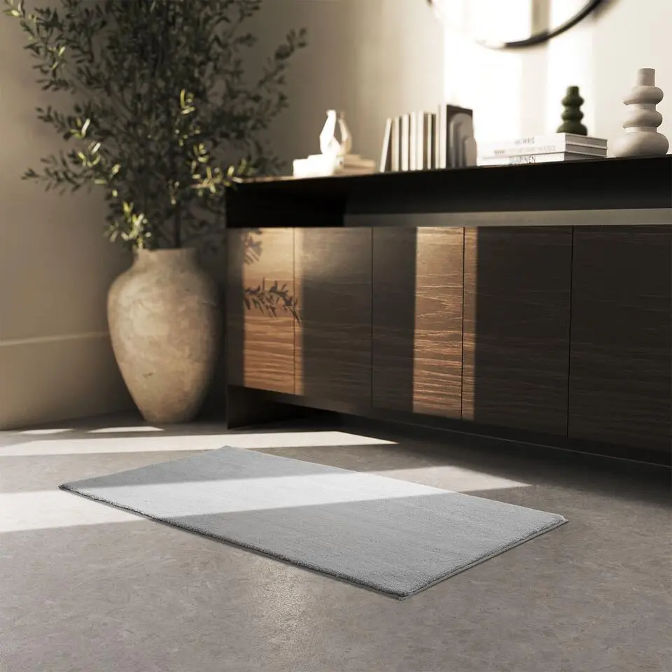 tectake? Kortpolig vloerkleed Soft Zone 60 x 110 cm - Grijs