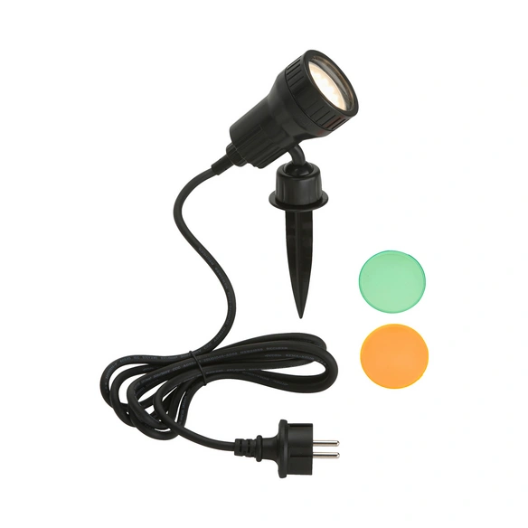 LED-Außenleuchte »TERRA«, warmweiß, inkl. Farbfilter, Erdspieß und Wandhalterung, GU10, IP44, schwarz