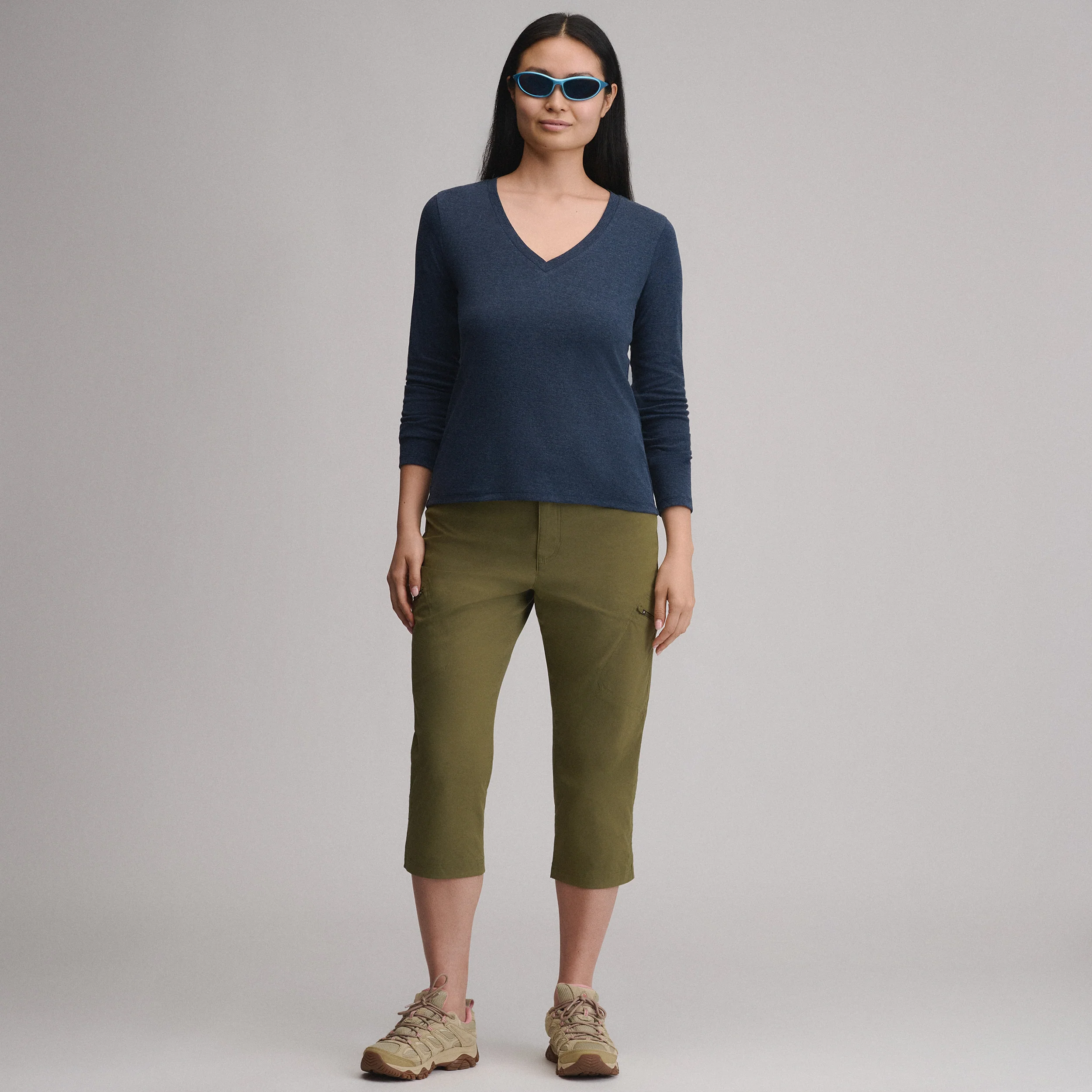 Women's Everyday Long-Sleeve V-Neck T-Shirt