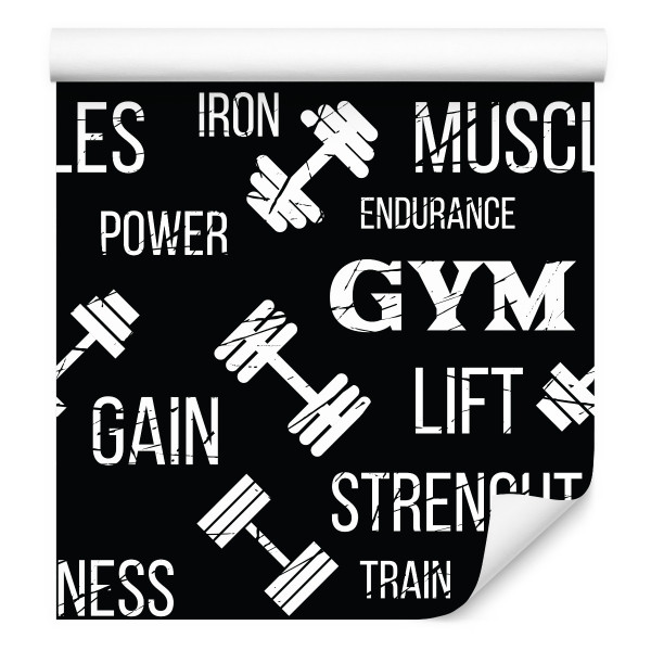 Tapeta Siłownia Fitness Trening Napisy