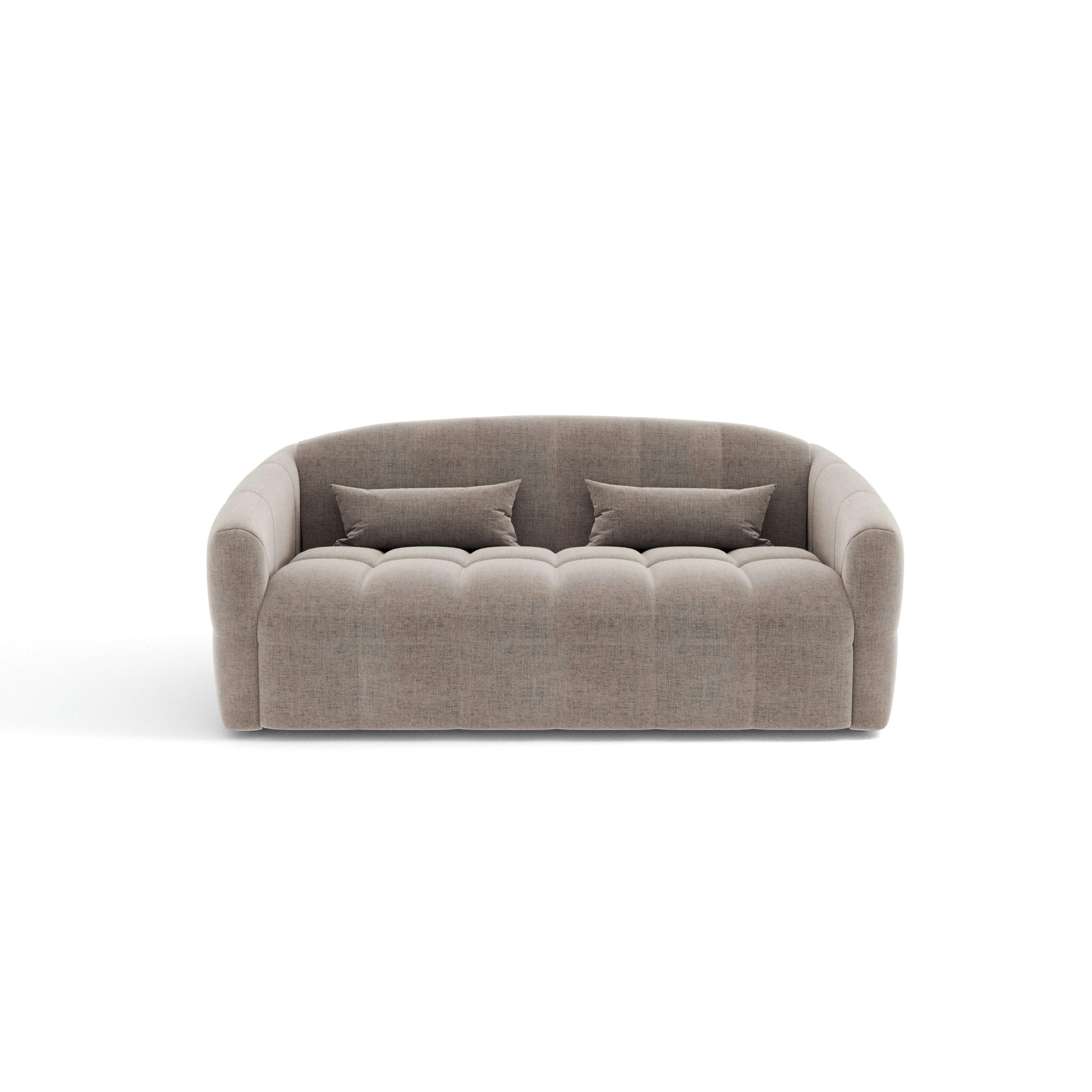 NORA - Canapé convertible express dunlopillo velours taupe 160cm