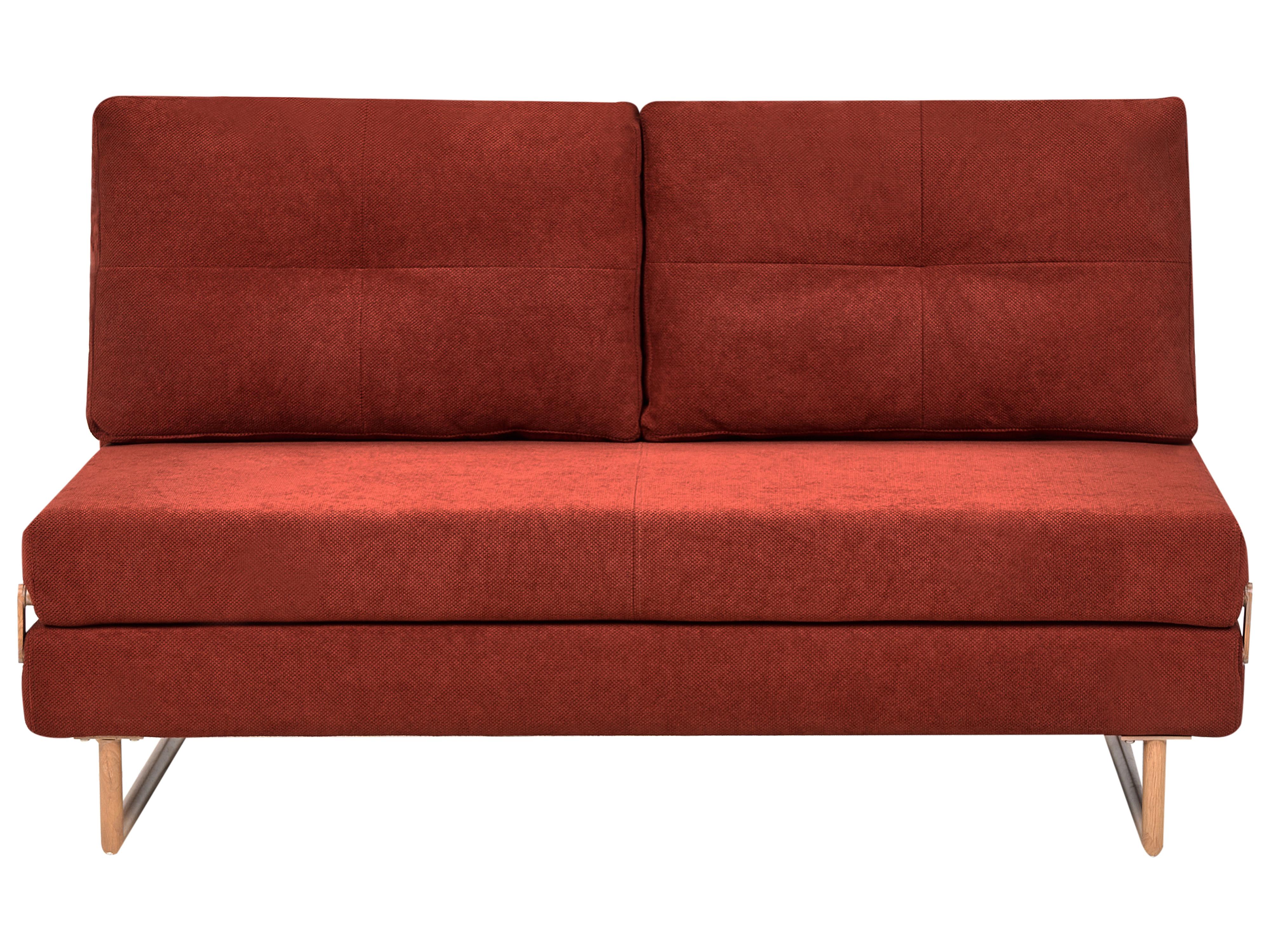 Sofa Bed 2 Seater JERSLEV Fabric Red